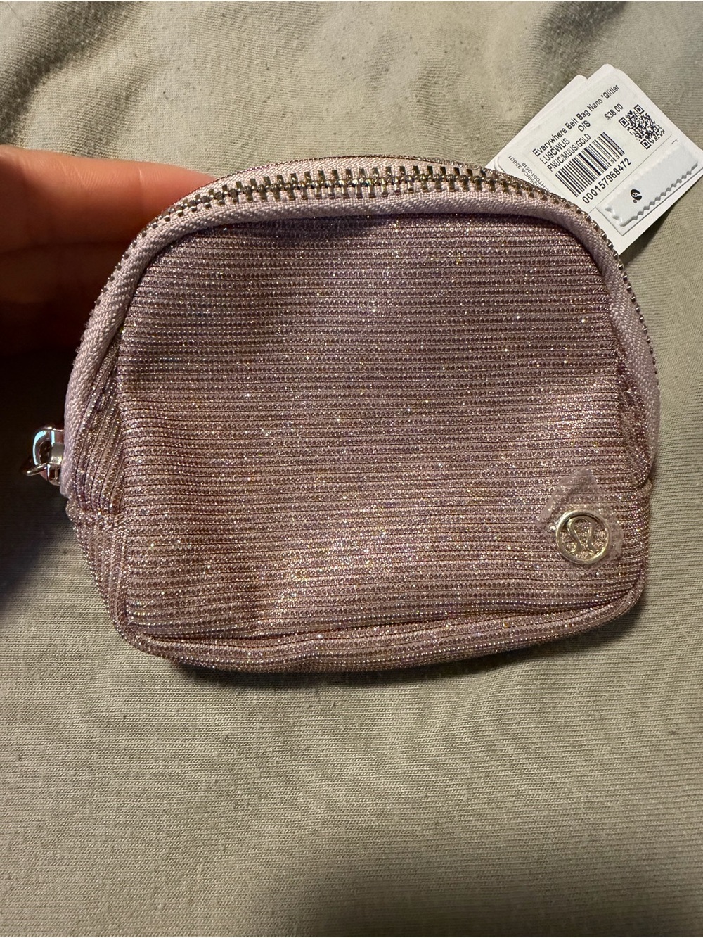 lululemon athletica Pink Glitter Mini Cosmetic Case